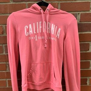 Hollister Y2K Pacific Merchants California coral and white hoodie- M